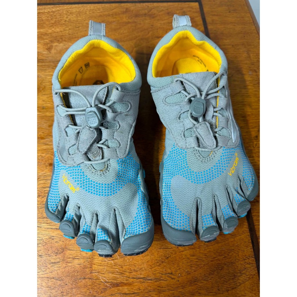 Vibram Womens 37 Grey Blue FiveFingers Spyridon LS Trail Barefoot Shoes W356